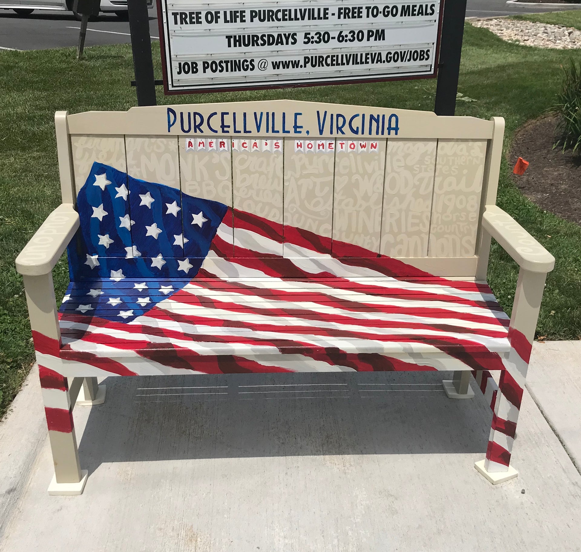 My hand painted bench made the news!