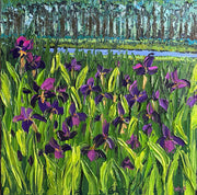 Iris Palette Knife Painting by Sharon West