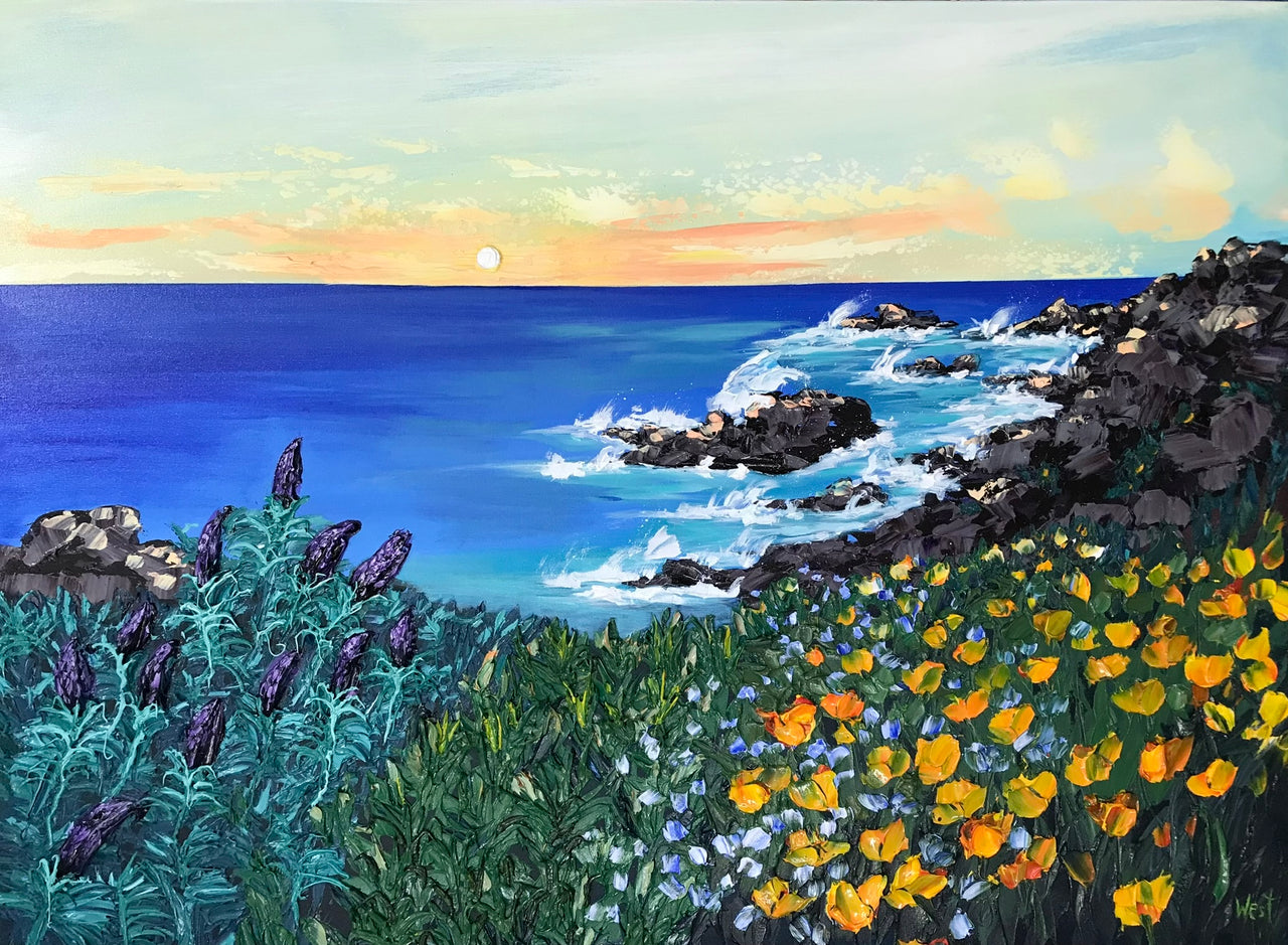 "Golden Hour Meets Pacific Bloom" - Original Artwork