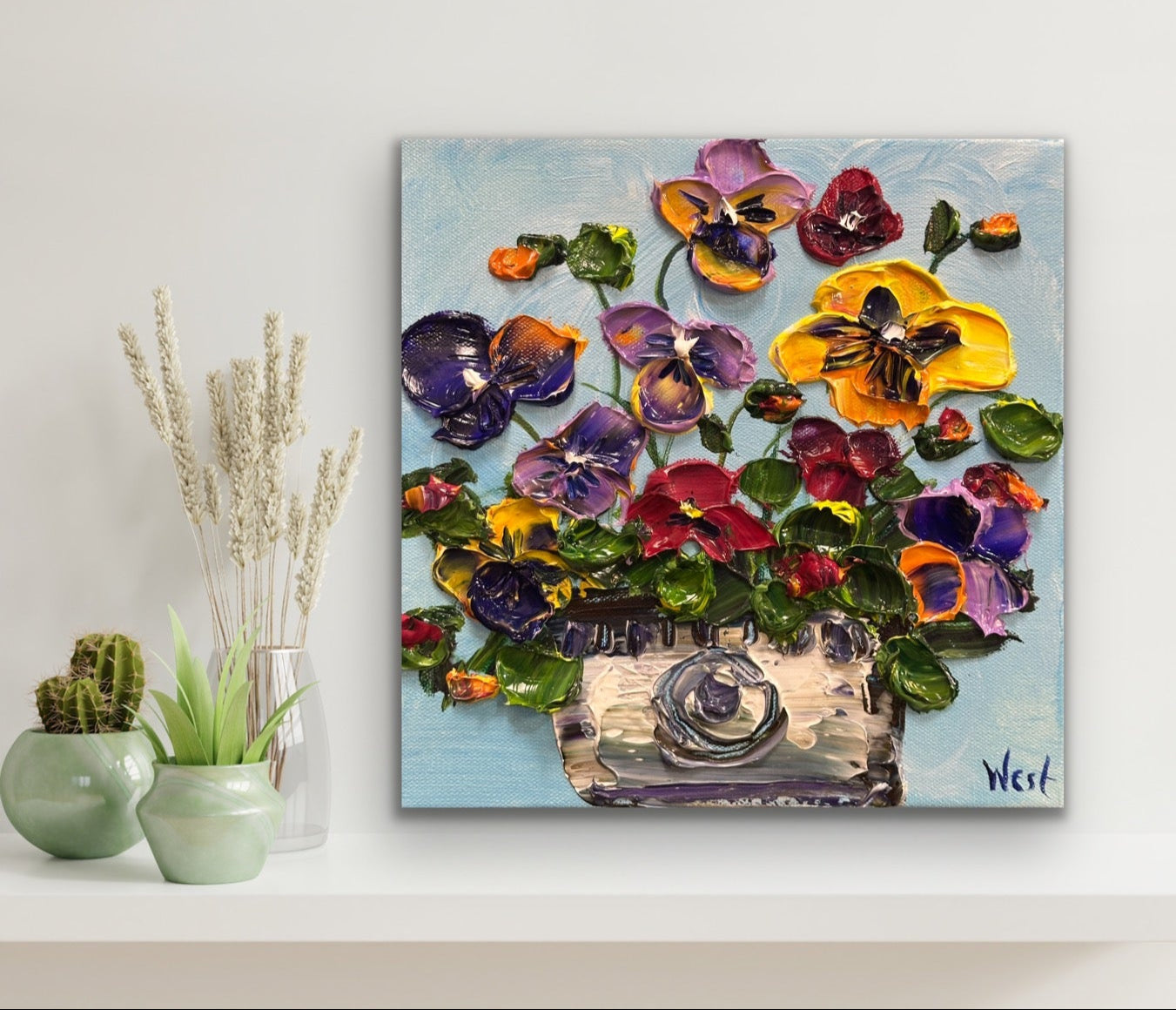 Original impasto palette knife painting by award-winning artist Sharon West