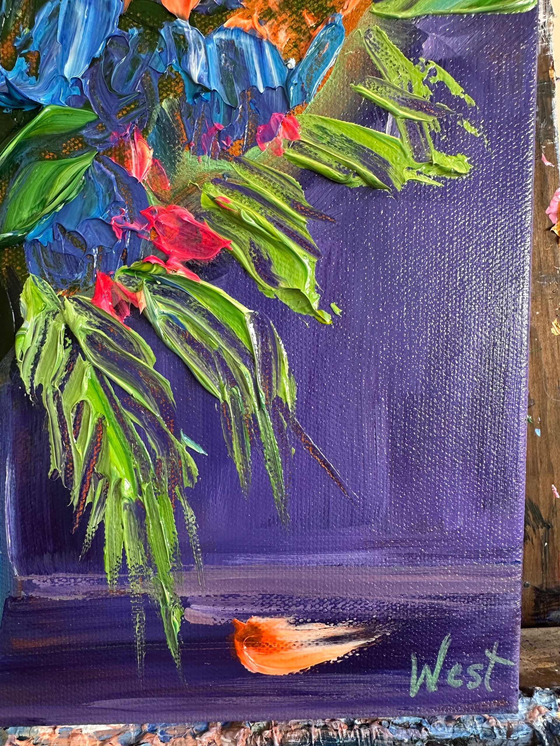 Detail of Electric Bloom by Sharon West Fine Art