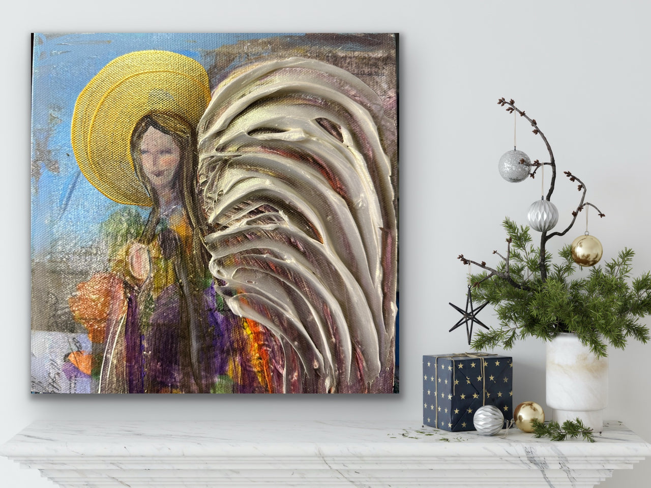 "Heaven in Her Wings"- Hand embellished and signed reproduction