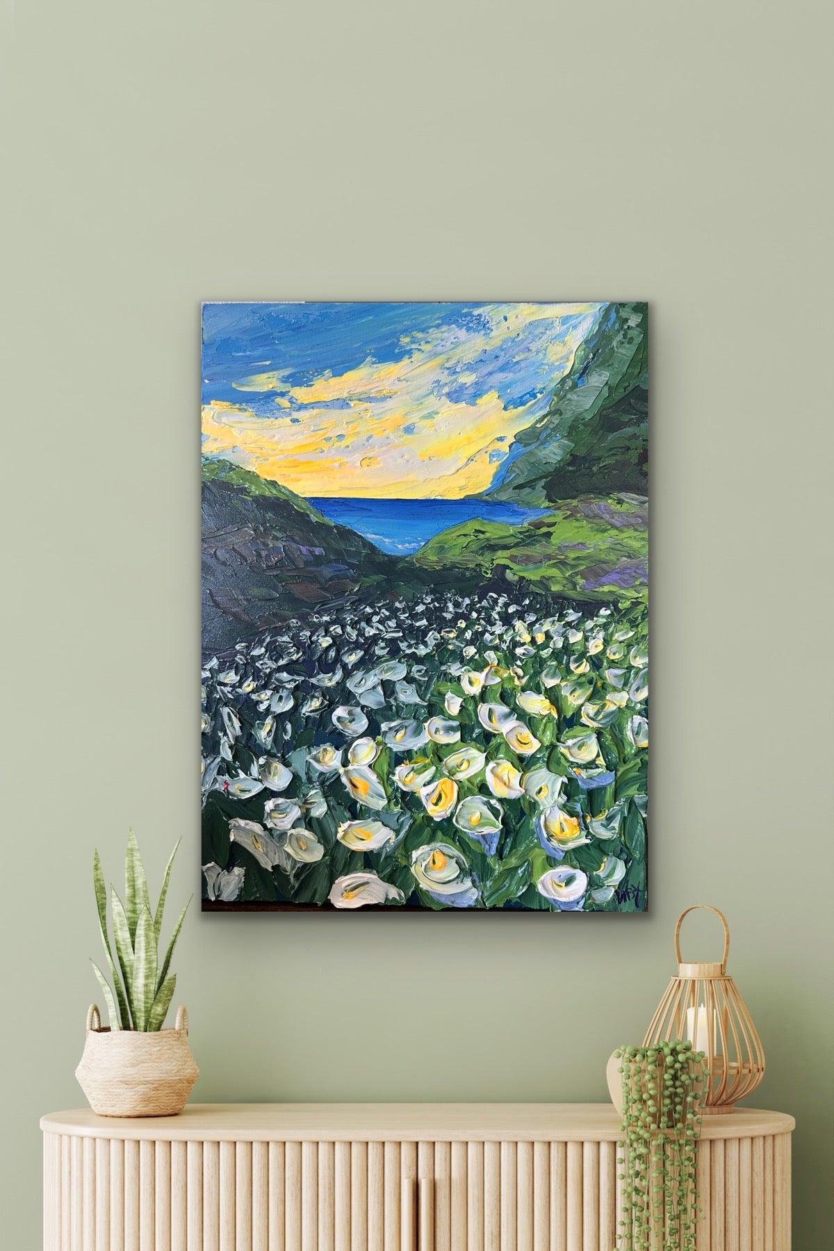 "Lily-Washed Coastline" - Original Artwork