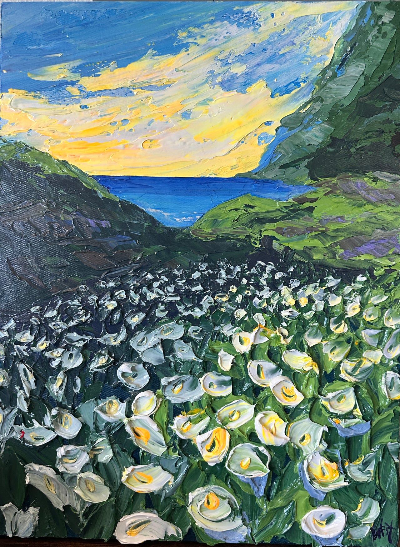 "Lily-Washed Coastline" - Original Artwork