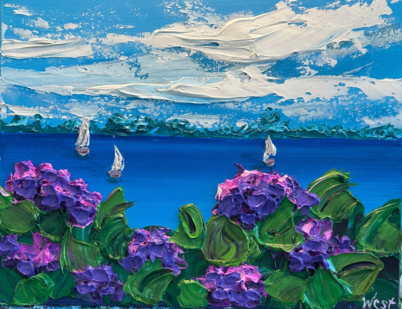 "Hydrangea Sailing" - Original Artwork