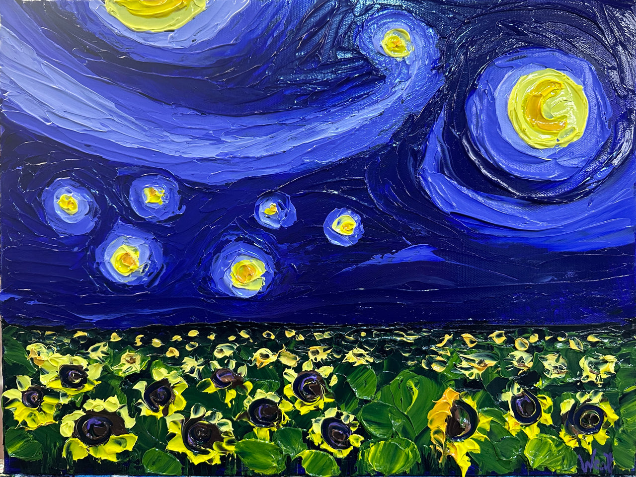 "Starry Sunflowers" - Original Artwork