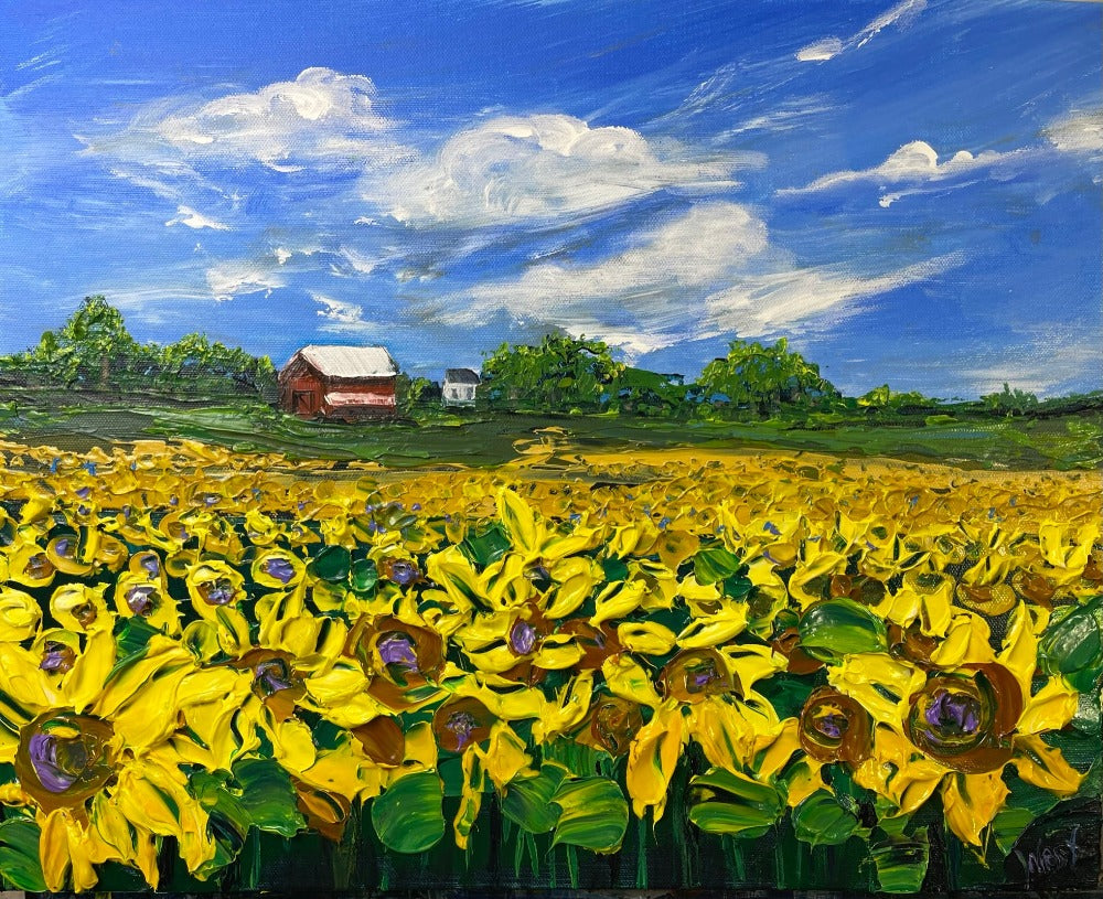 "Sunswept Fieldscape" - Original Artwork