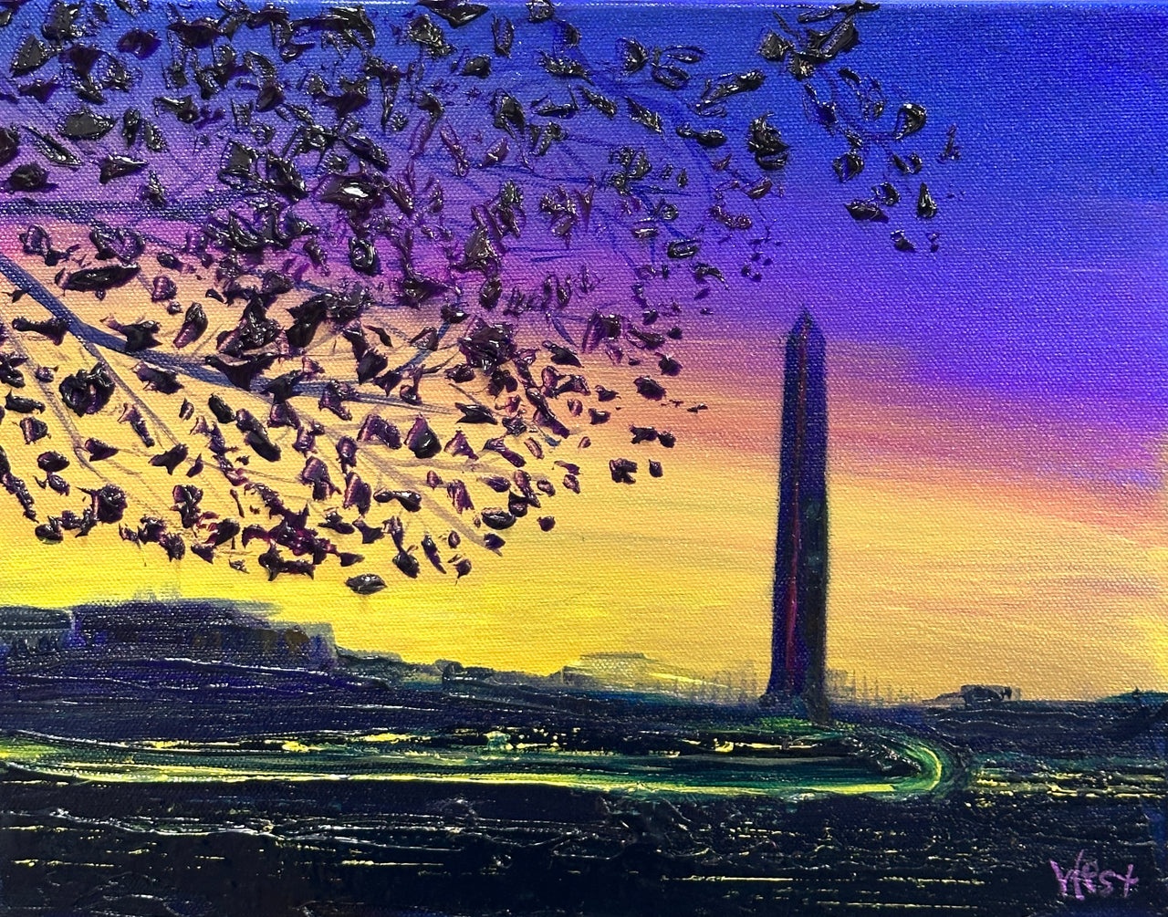 Washington Monument at Dusk painting 