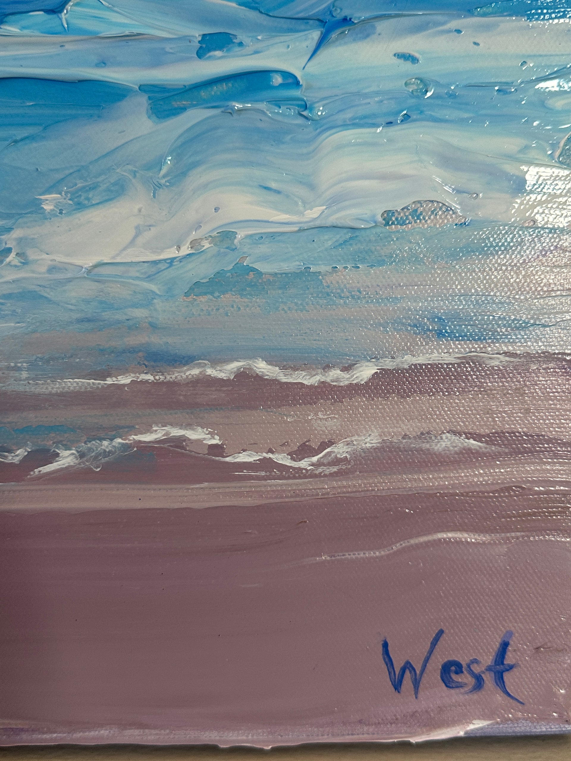 artists signature on Wings_Over_Blue_Sharon_West_Fine_Art