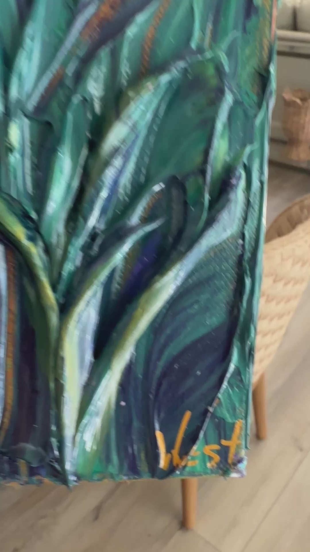Video of palette knife painting of irises