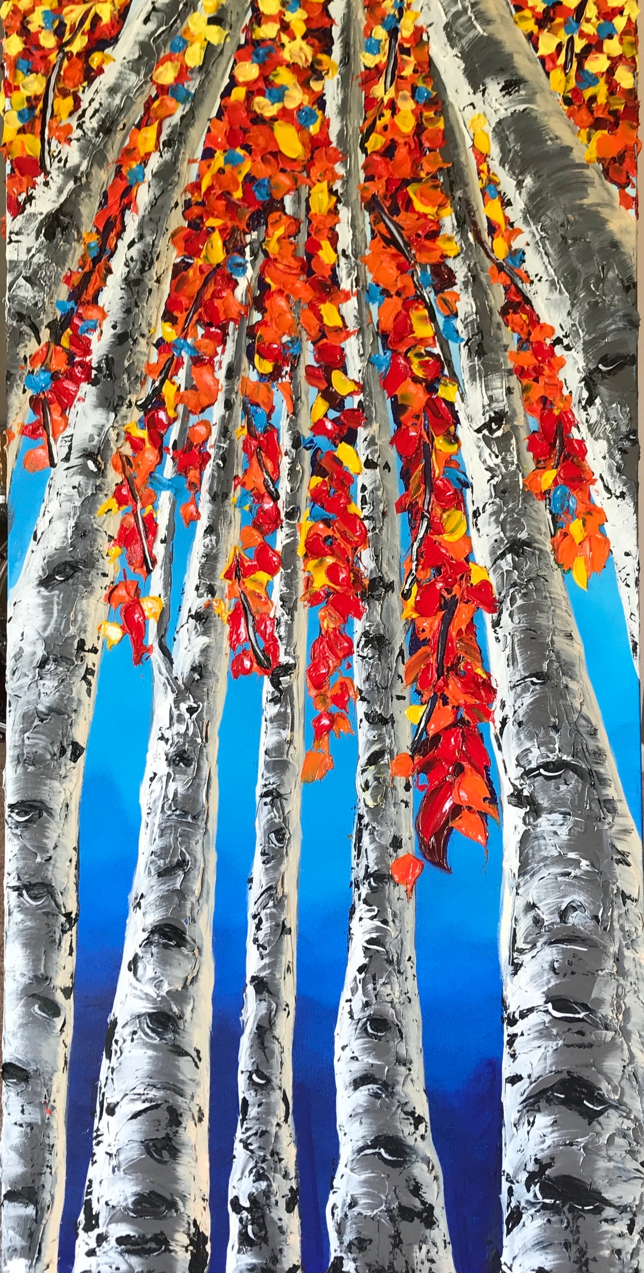 "Blazing Skyward Birches"- Artwork
